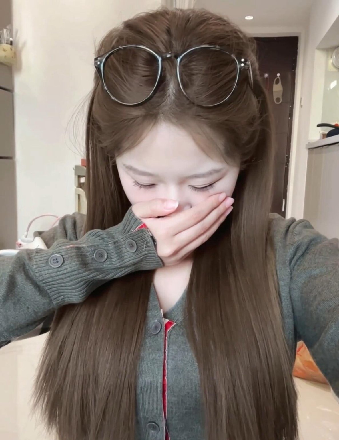 Natural brown straight extension full volume
