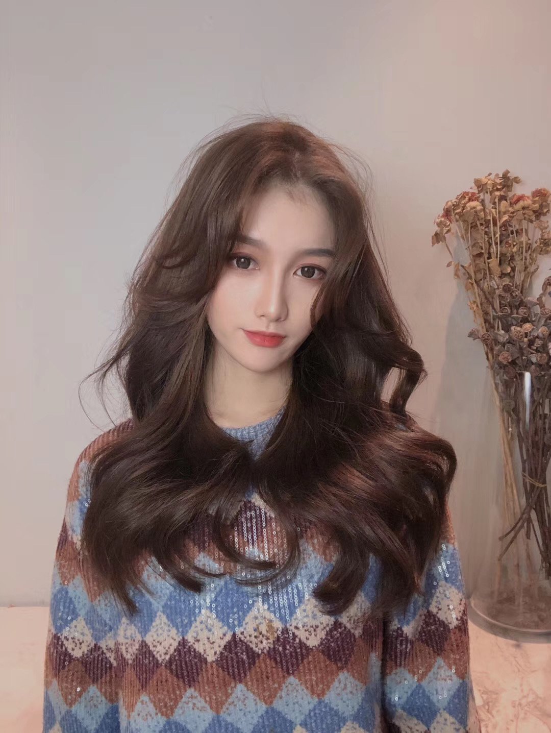 Warm brunette wavy extension full length