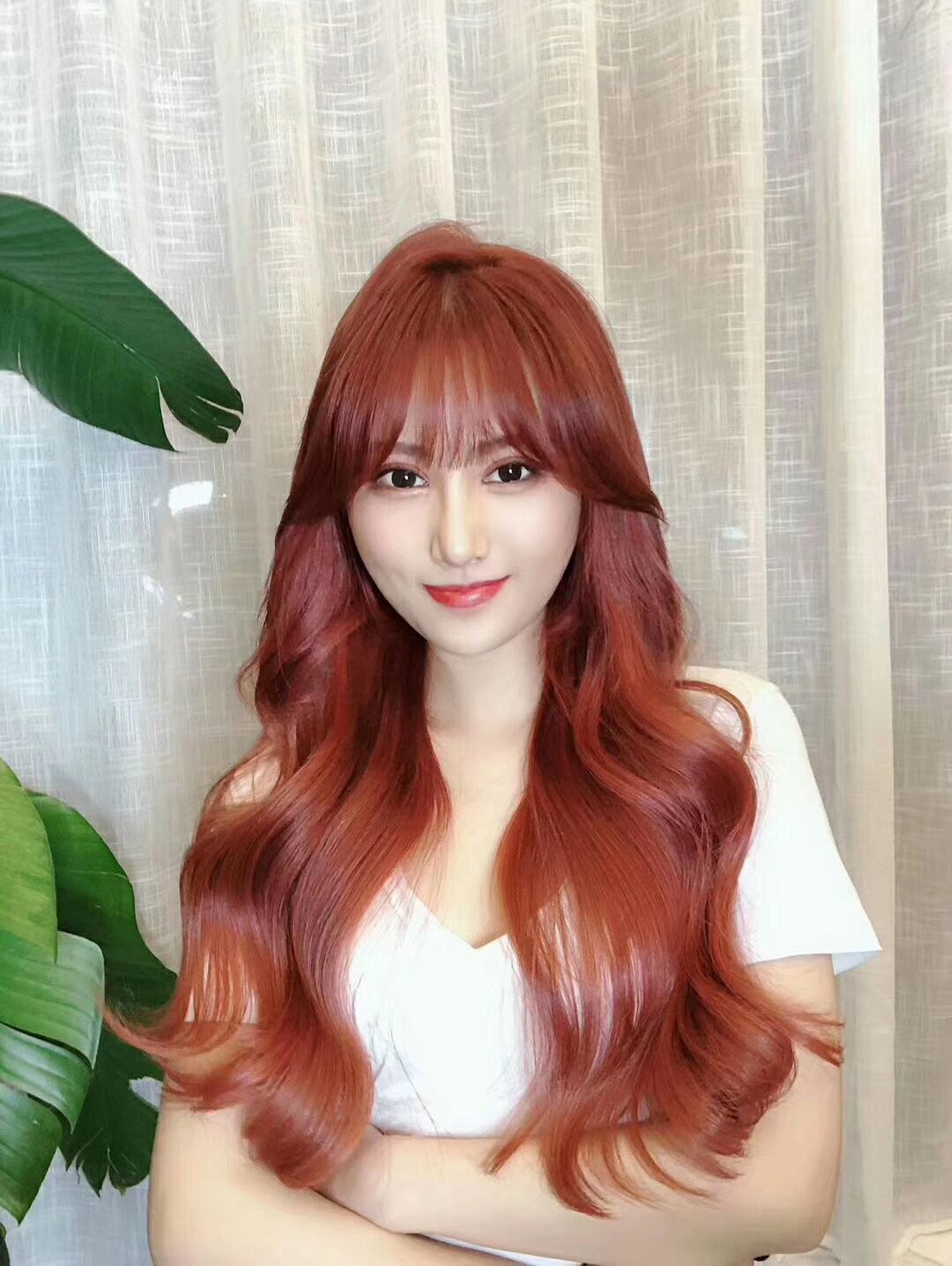 Warm chestnut extension with waves