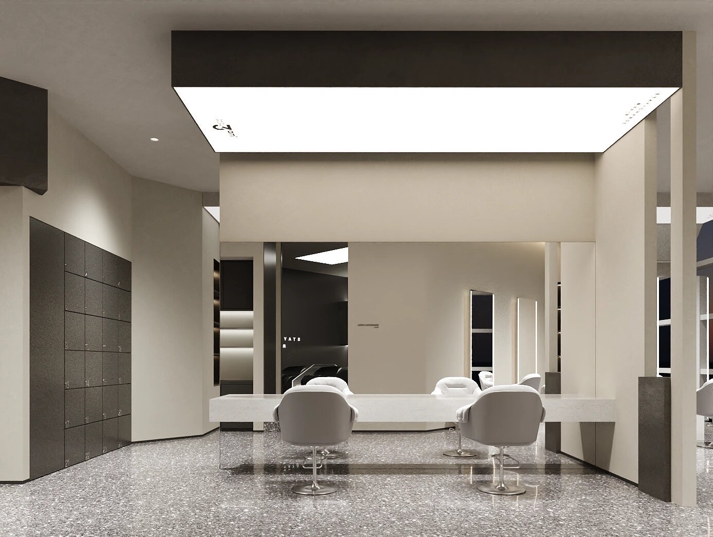 3AM Hair Salon styling floor overview